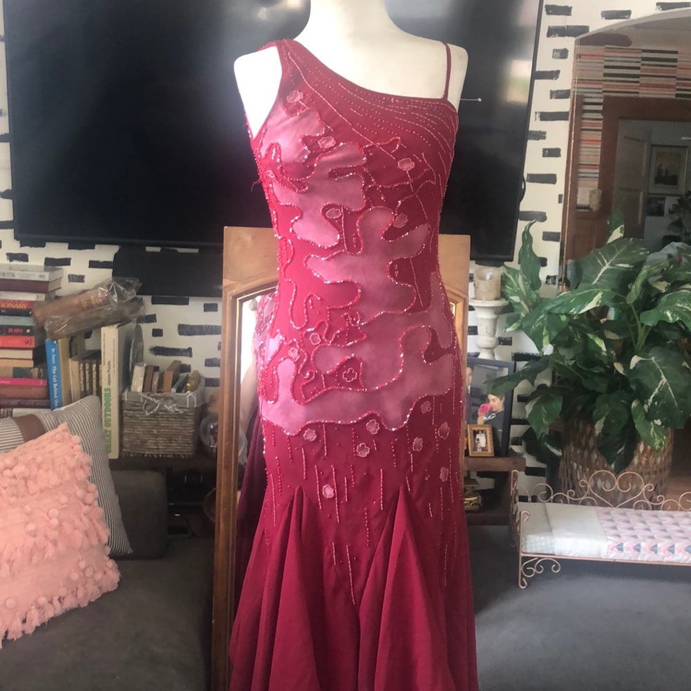 Red maroon gown dress